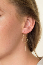 Load image into Gallery viewer, Gold Filled Double Circle Threader Earrings
